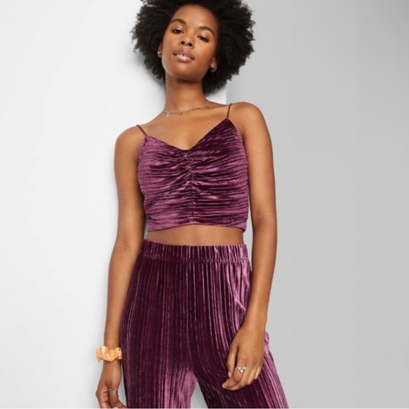 Wild Fable Velvet Ruched Plum Set - Picture 1 of 10